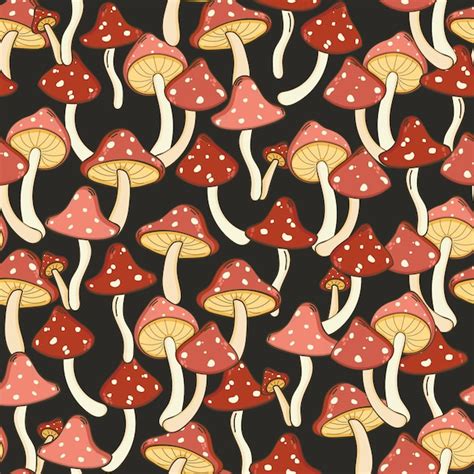 Mod Le Sans Couture D Automne Avec Champignon Amanite Agaric De Mouche