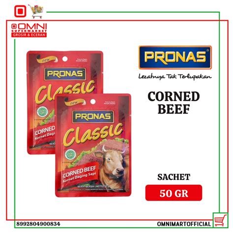 Jual Pronas Kornet Daging Sapi Corned Beef Sachet 50 Gr Shopee Indonesia