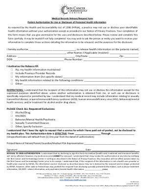 Fillable Online Medical Records Release Request Form Patient Fax