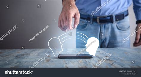 Knowledge Sharing Transferring Brainstorming Concept Stock Photo