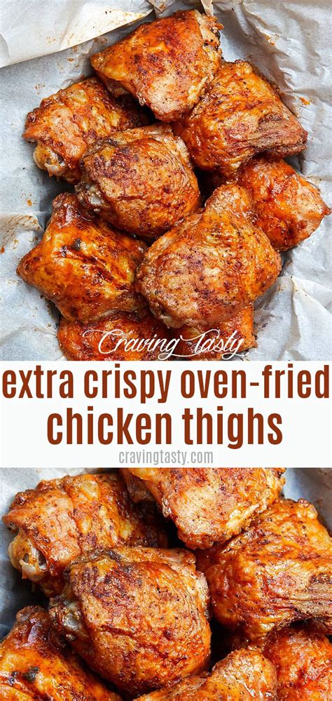 The Best Oven Fried Chicken Thighs Golden Brown Extra Crispy And