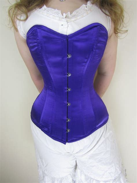 Custom Made Satin Overbust Corset Dotty After Midnight