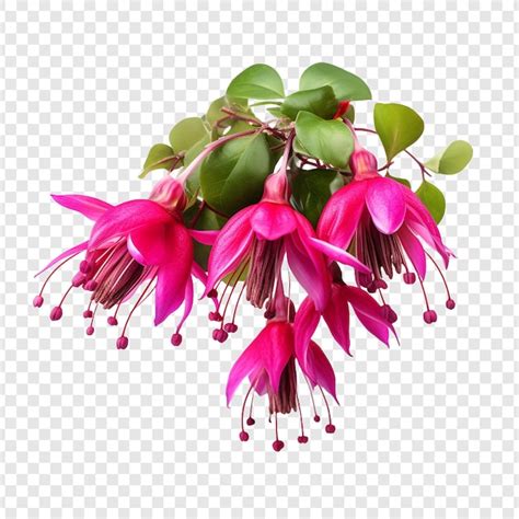 Free PSD Fuchsia Flower Png Isolated On Transparent Background