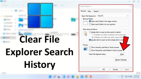 How To Clear File Explorer Search History In Windows Youtube