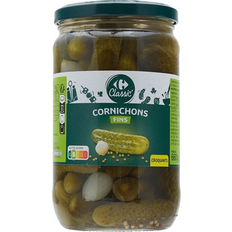 Cornichons Fins Carrefour Classic Le Bocal De G Net Goutt