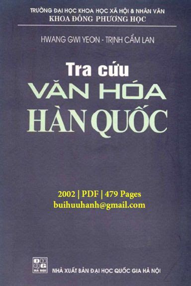 Tra Cứu Văn Hóa Hàn Quốc NXB Đại Học Quốc Gia 2002 Trịnh Cẩm Lan