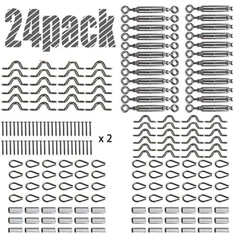 Bysn Pack Heavy Duty Stainless Steel Cable Railing Kits For Wood