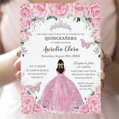 Crea Desde Cero Tu Invitation Zazzle In Quinceanera Pink