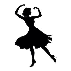 Dancing Woman SVG Party Dancer Girl Dancing Silhouette Clip Art Cut ...