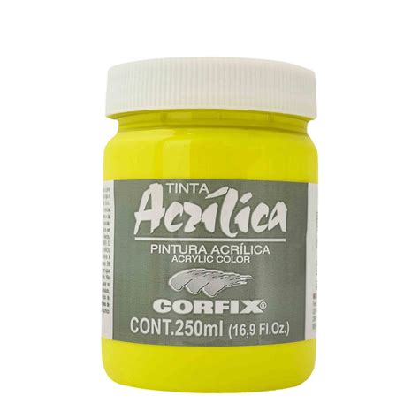 TINTA ACRÍLICA CORFIX 250ML 122 AMARELO CADMIO CLARO Artes Gerais