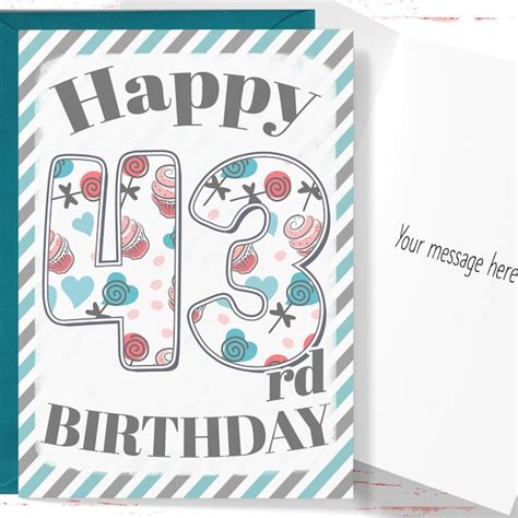 43rd Birthday Cards Etsy