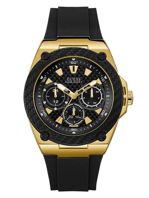 Gold Tone And Black Multifunction Watch GUESS