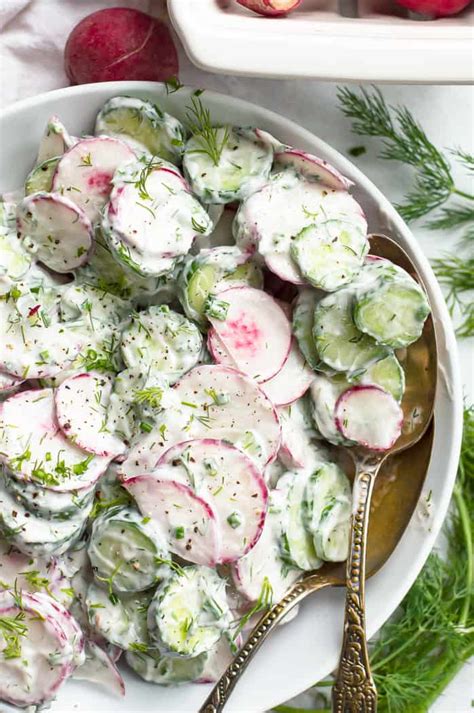 Creamy Cucumber Radish Salad The Natural Nurturer