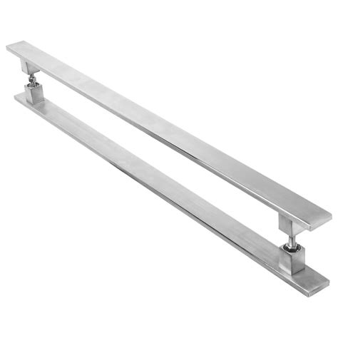 Puxador Inox Escovado Para Porta Pivotante Madeira Mt