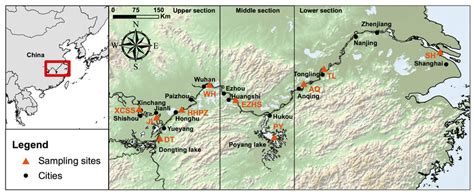 Maps Showing The Sampling Distribution Of The Yangtze Finless