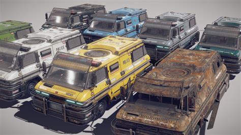 Cyberpunk Riot Police Van All Versions Deep3dsea