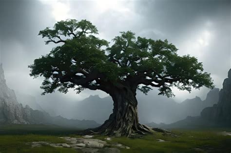 Premium Photo An Ancient Realistic Haunted Tree Magical And Fantasy