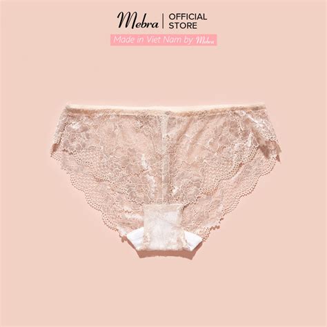 Set đồ lót ren hoa nude đậm áo có gọng quần tam giác đáy cotton co giãn