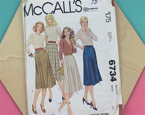 Uncut Vintage 1979 Misses Skirts Pattern Mccalls 6734 1970vintagesowingfashion Etsy