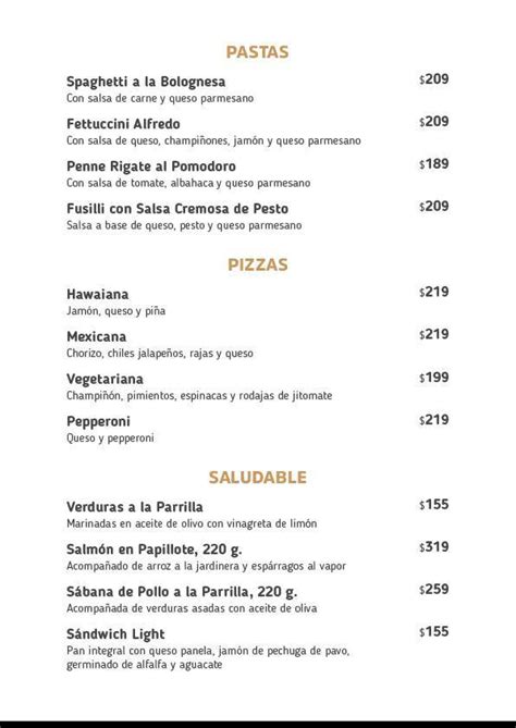 Carta Del Restaurante Los Continentes San Pedro Garza Garc A Avenida