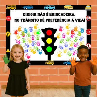 Cartaz Transito Educação Infantil - Cartaz coletivo trânsito educação infantil - ABC Pedagógico