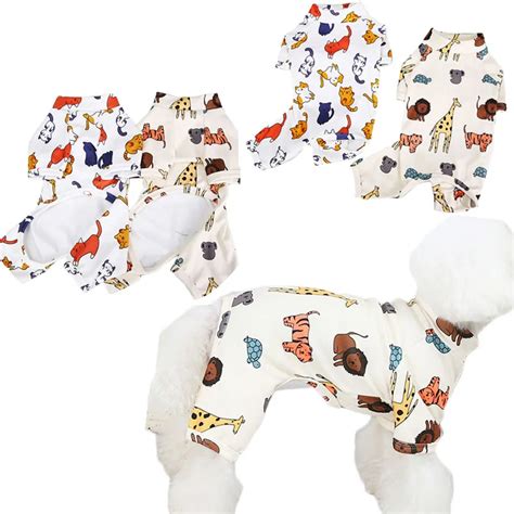 Pijama cálido con patrón de animales para perro ropa para mascotas