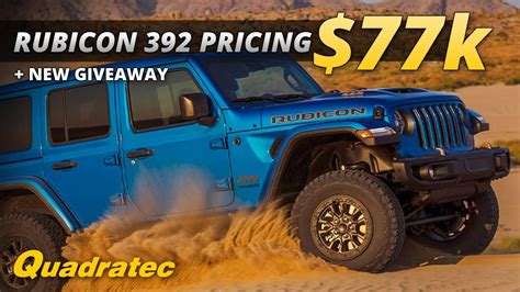 Jeep Rubicon 392 Pricing Revealed At 77000 Jeep News Youtube