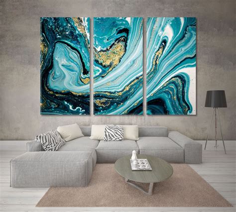 Abstract Blue And Gold Marble Oriental Wall Art Blue Abstract Wall Art Canvas Prints