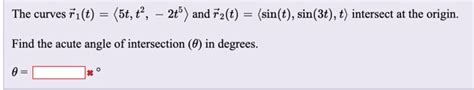 Solved The Curves ři T 5t T” 24 And Fu T