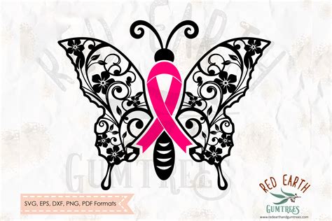 Butterfly Breast Cancer Ribbon Svg Svg Png Eps Dxf File