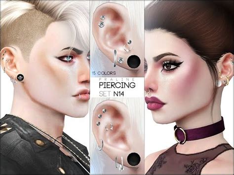 Sims 4 CC S The Best Piercing Set N14 By Pralinesims Sims 4