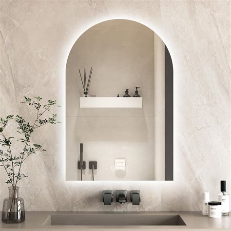 Amazon Niccy Arched Led Bathroom Mirror X Inch Arch Frameless