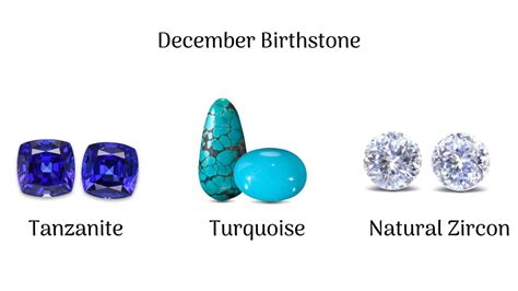 December Birthstone: Tanzanite, Turquoise and Natural Zircon