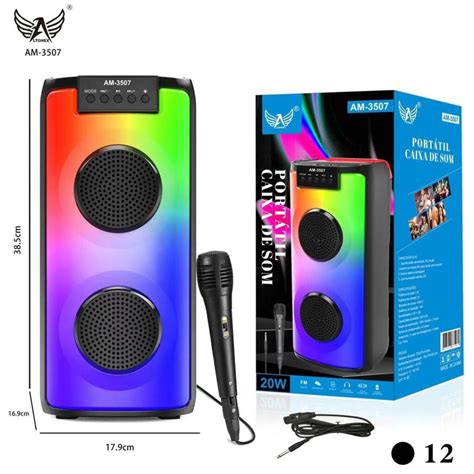 Caixa De Som Altomex AL 3507 Bluetooth Microfone LED RGB WZH