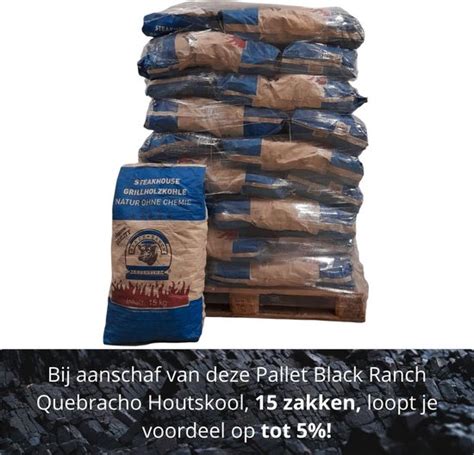 Pallet Black Ranch Quebracho Houtskool Zakken Bol