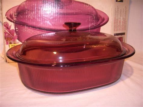 Corning Ware Visions Cranberry Dutch Oven Roaster With Lid Etsy