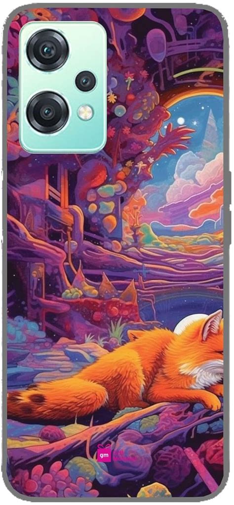 Silicone Designer Cover For One Plus Nord Ce 2 Lite 5g Orangenone Fox Sleeping Space Starry