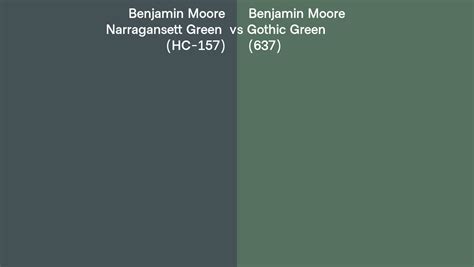 Benjamin Moore Narragansett Green Vs Gothic Green Side By Side Comparison