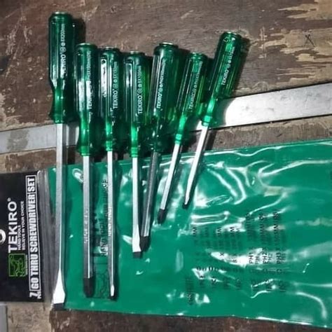 Jual TEKIRO Obeng Set 7 Pcs Tembus Hijau Go Thru Screwdriver Set