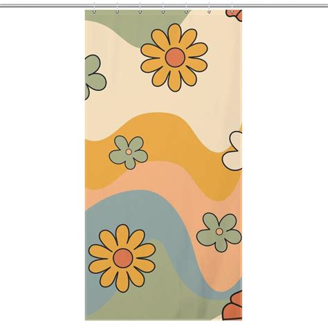 Lakimct S Themed Waves Floral Shower Curtain For Bathroom Polyester