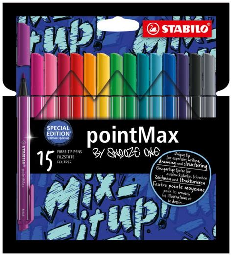 Writing Felt Tip Pen STABILO PointMax Wallet Of 15 Special Edition