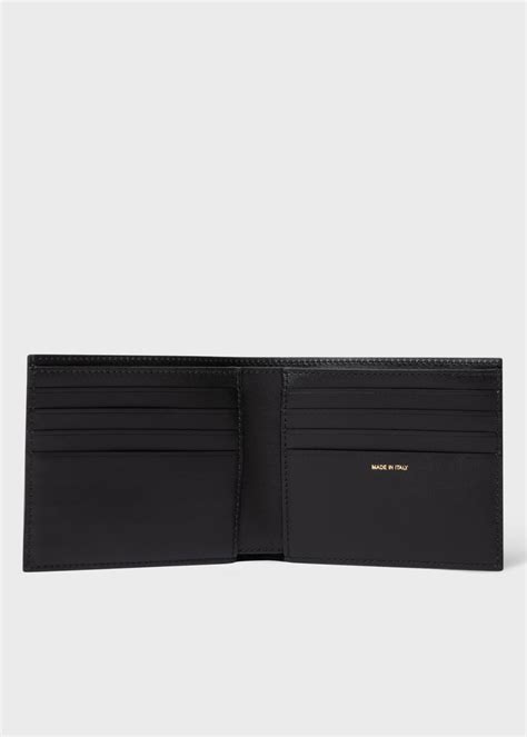 Men S Black Signature Stripe Block Billfold Wallet