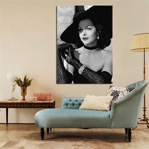Hedy Lamarr Movie Star Poster Canvas Painting Wall Art Poster Etsy
