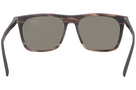 Hugo Boss 1086s Bu0qt Sunglasses Mens Brown Horngreen Rectangle Shape 56mm Ebay