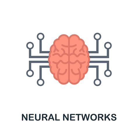 Icône Plate Des Réseaux De Neurones Signe Coloré De La Collection D