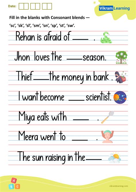 Download Consonant Blends Worksheets For Free