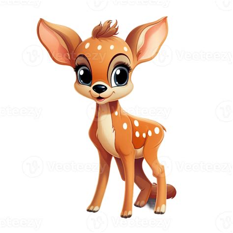 Cute Cartoon Fawn Baby Deer Clipart Ai Generated Png