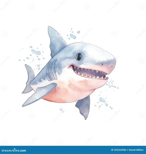 Aquarelle De Requin Marin Illustration Animaux Marins Clipart Photo