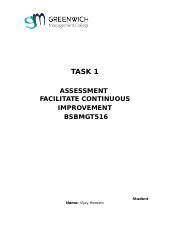 Bsbmgt Task Report Docx Task Assessment Facilitate