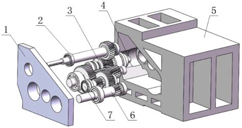 Schematic Diagram Of Gearbox Structure Lateral Plate Bearing